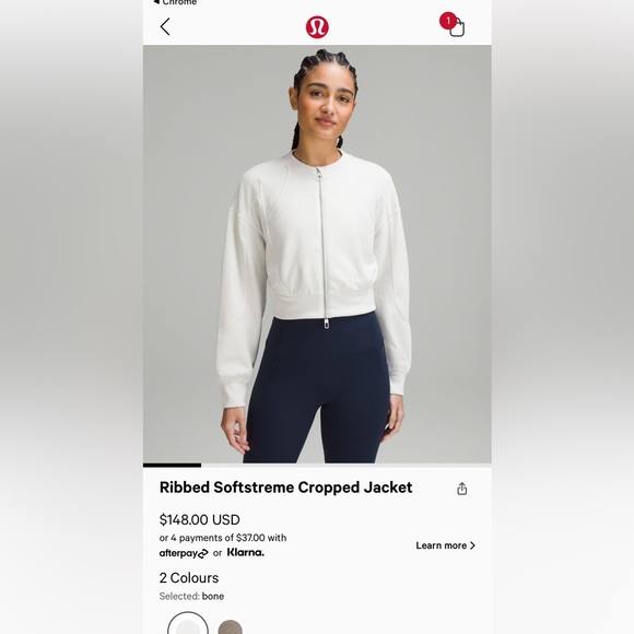 NWOT Lululemon Jacket sz 4 - softstream material (no top, no pants) - Picture 3 of 8